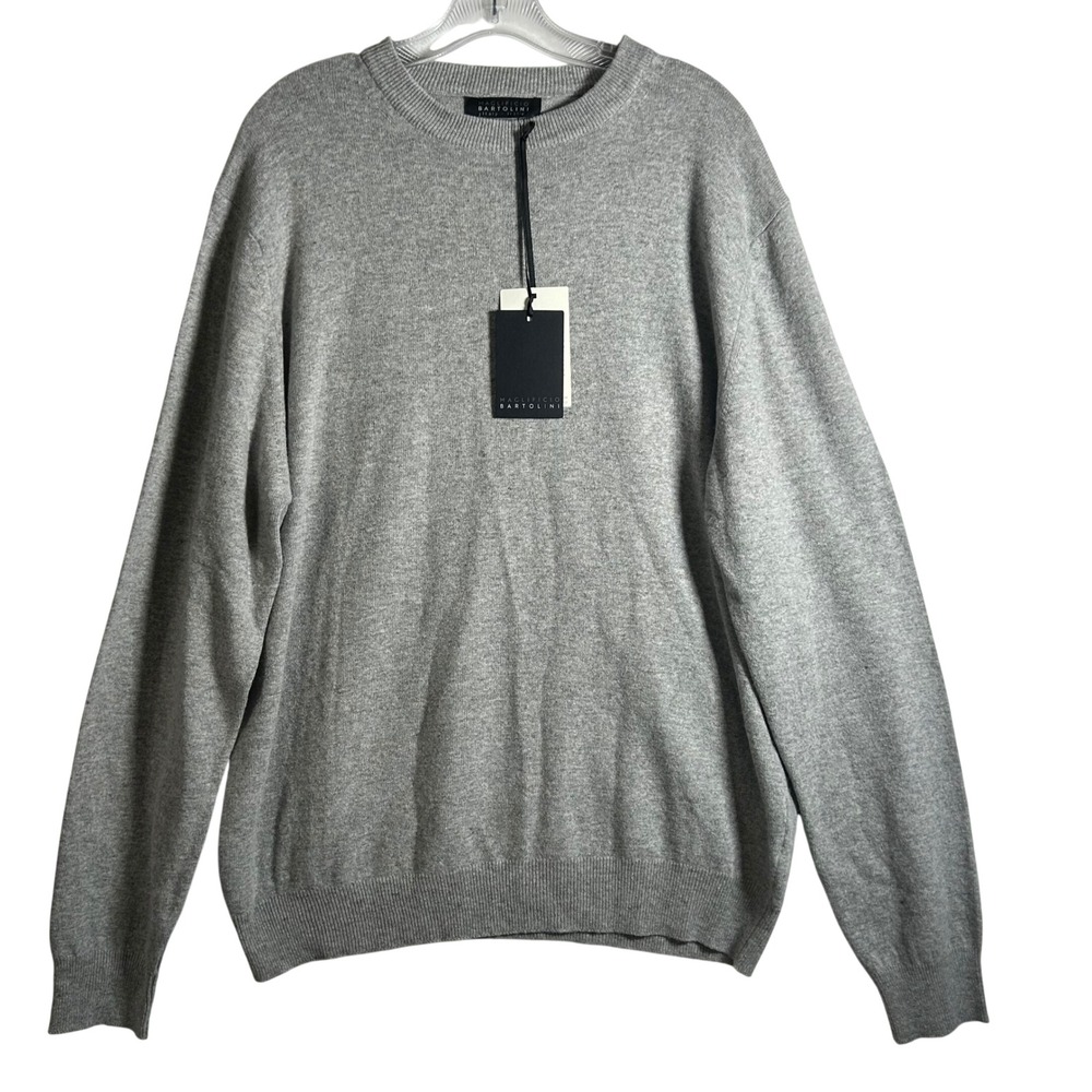 MAGLIFICIO BARTOLINI Mens Gray Crewneck Sweater XL Cashmere‎ Blend Made in Italy